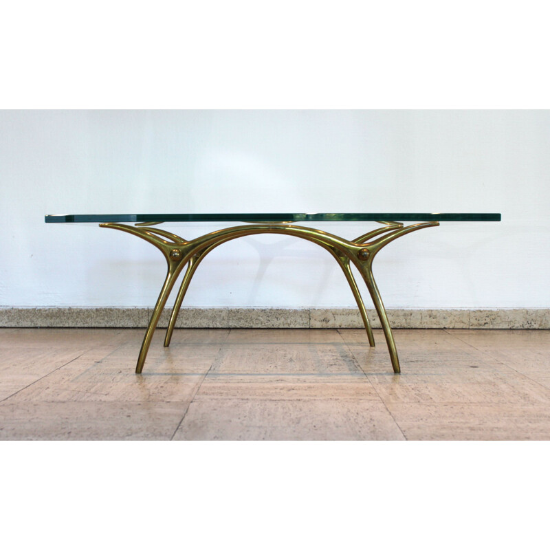 Vintage glass coffee table by Kouloufi for Vanderborght Frères Sa, Belgium 1958