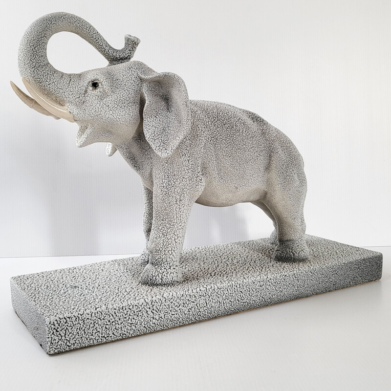 Vintage ceramic elephant sculpture, 1950