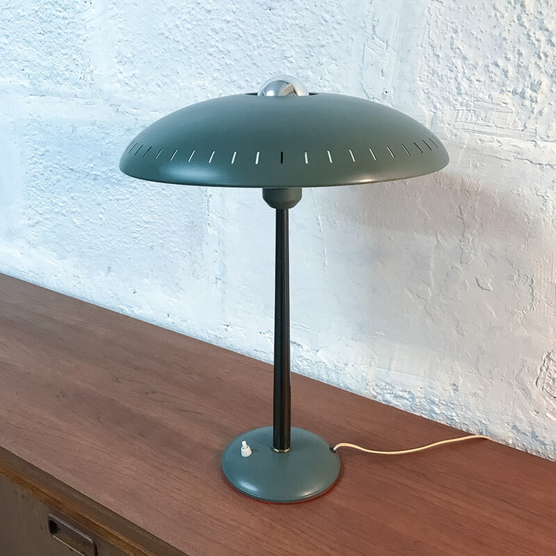 Tall green desk lamp, Louis KALFF - 1950s