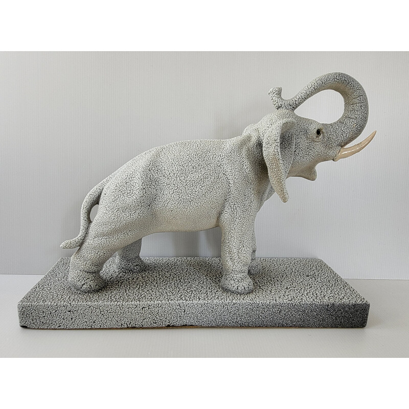 Escultura vintage de cerámica en forma de elefante, 1950