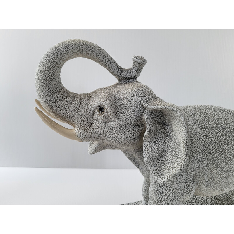 Escultura de elefante em cerâmica Vintage, 1950