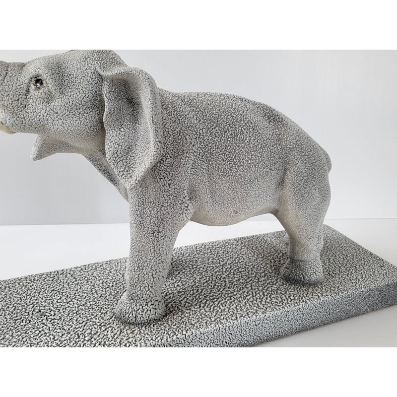 Escultura de elefante em cerâmica Vintage, 1950