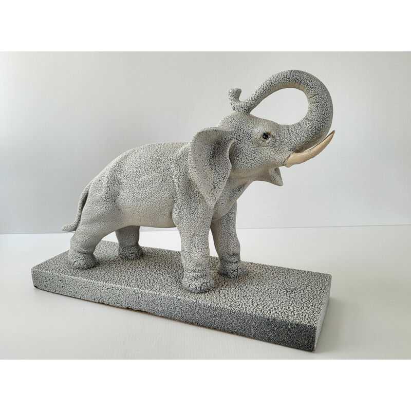 Escultura de elefante em cerâmica Vintage, 1950