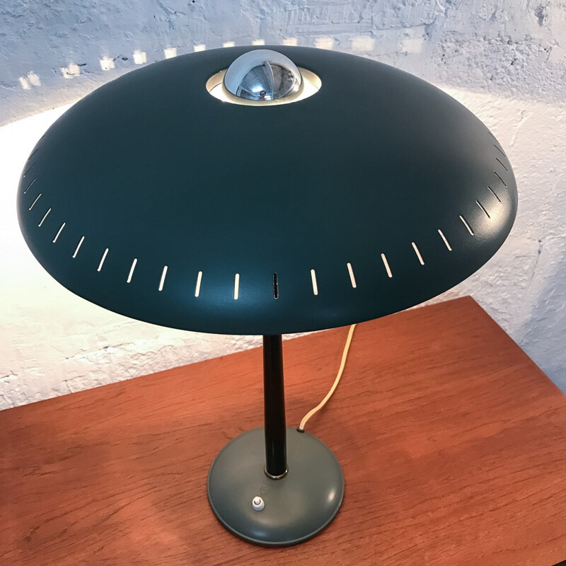 Tall green desk lamp, Louis KALFF - 1950s