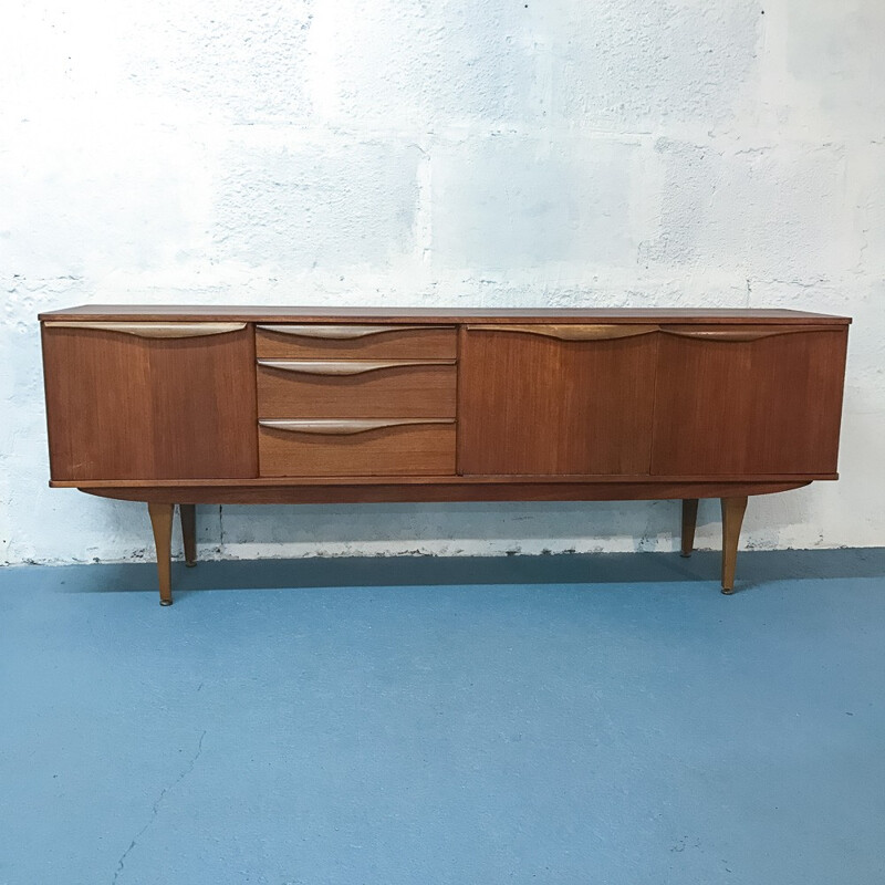 Long scandinavian teak sideboard - 1960s