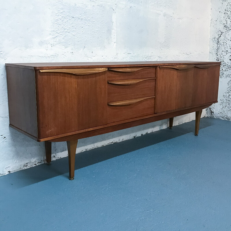 Long scandinavian teak sideboard - 1960s