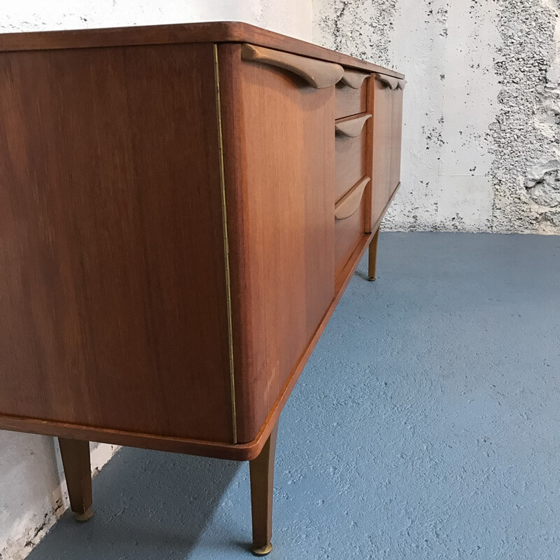 Long scandinavian teak sideboard - 1960s