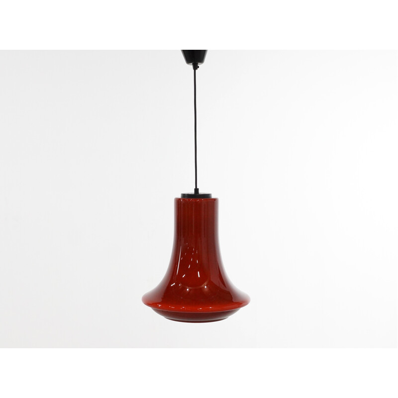 Bell shaped brown glass pendant - 1970s