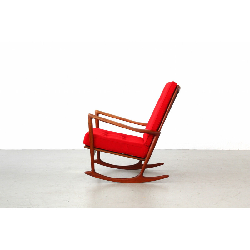 Rocking chair in teak, Ib KOFOD LARSEN - 1950s