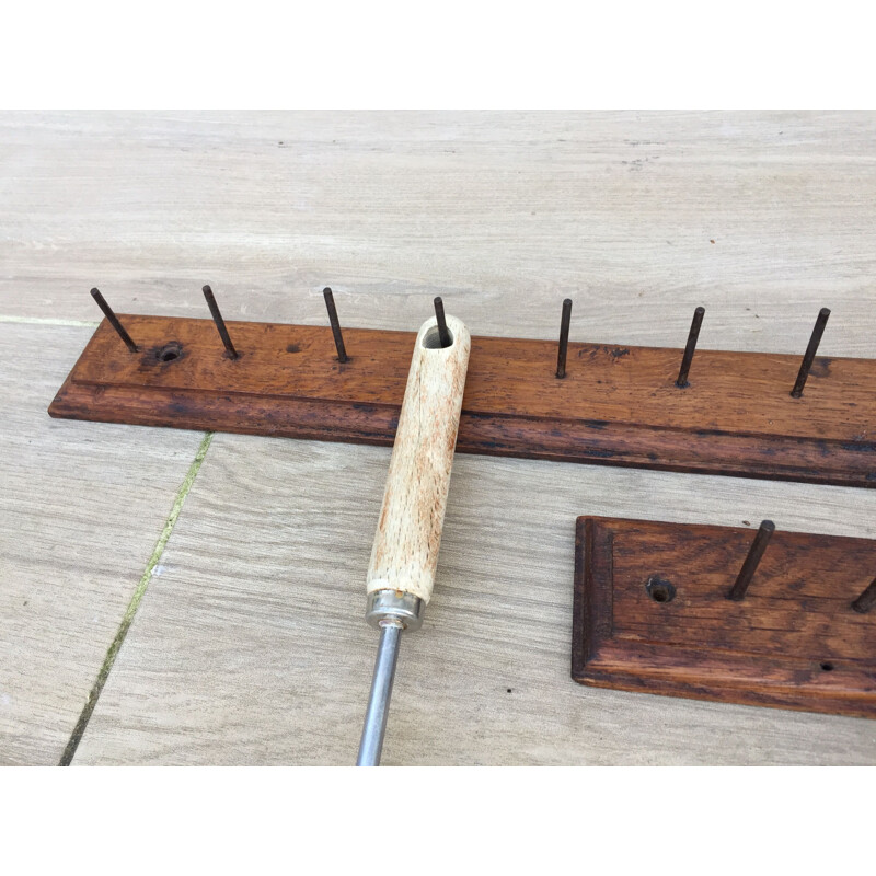 Vintage coat rack in solid oakwood