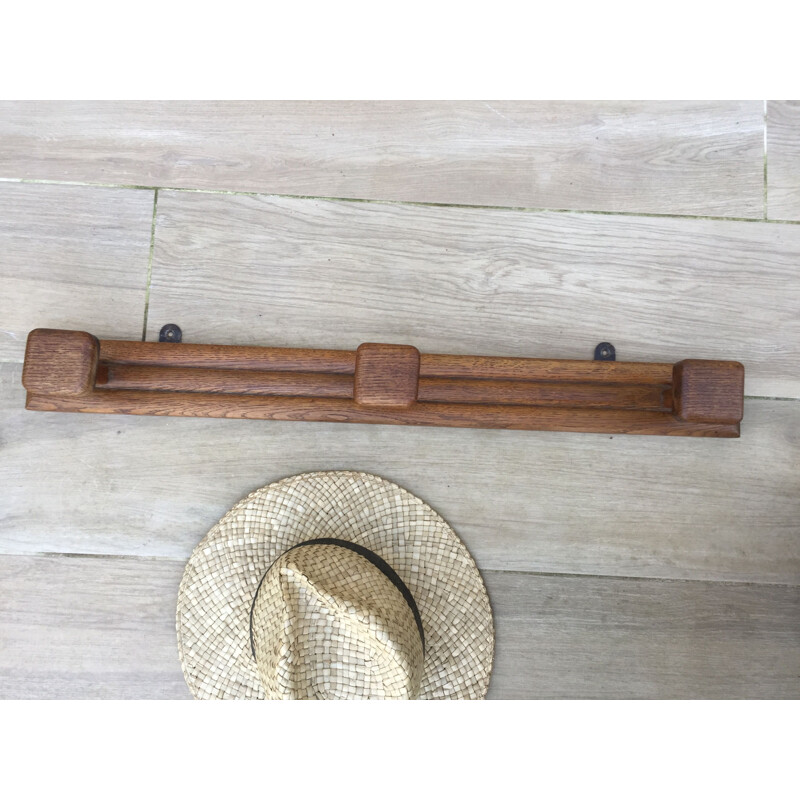 Vintage coat rack in solid oakwood