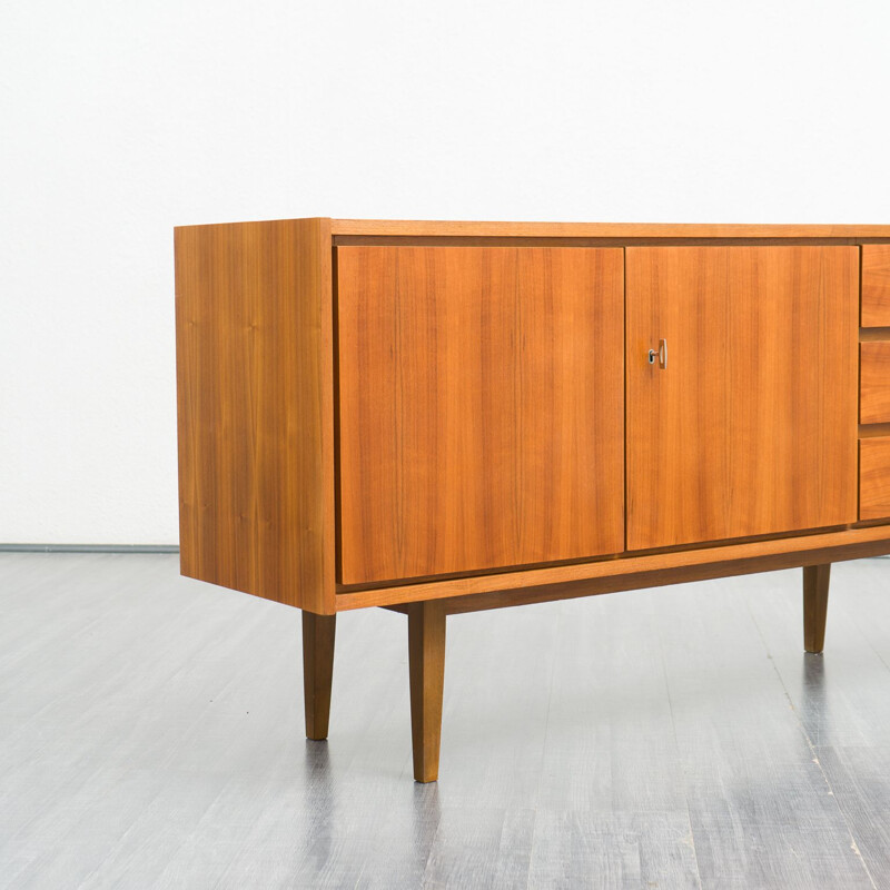 Vintage sideboard in walnut with double door and three drawers, 1960s