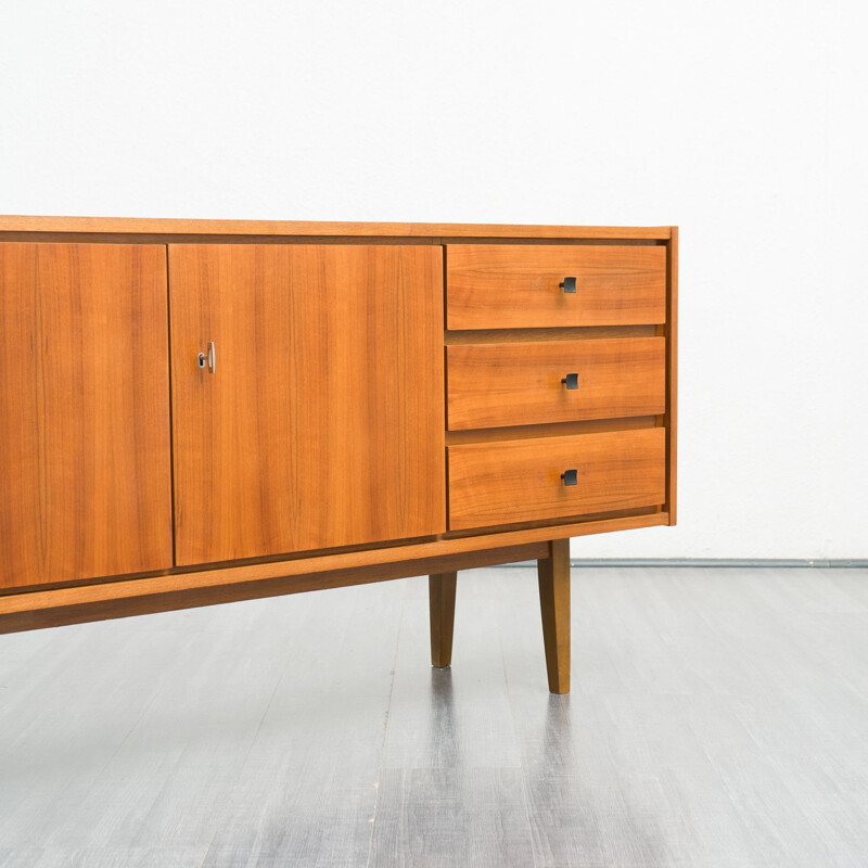 Vintage sideboard in walnut with double door and three drawers, 1960s