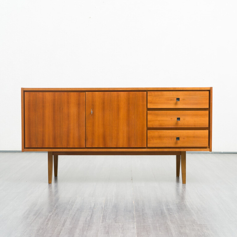 Vintage sideboard in walnut with double door and three drawers, 1960s