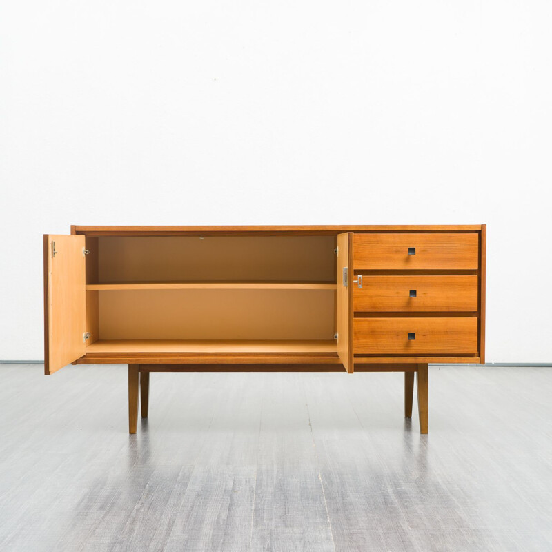 Vintage sideboard in walnut with double door and three drawers, 1960s