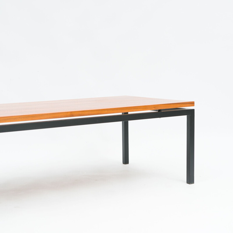 Mesa de café Vintage minimalista de nozes e metal, 1960