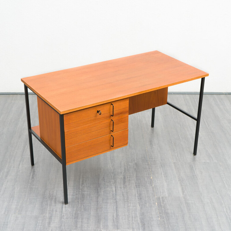 Vintage-Schreibtisch aus Teakholz und Metallgestell, 1960