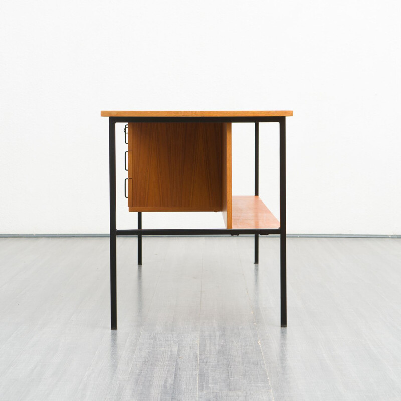 Vintage teak and metal desk, 1960