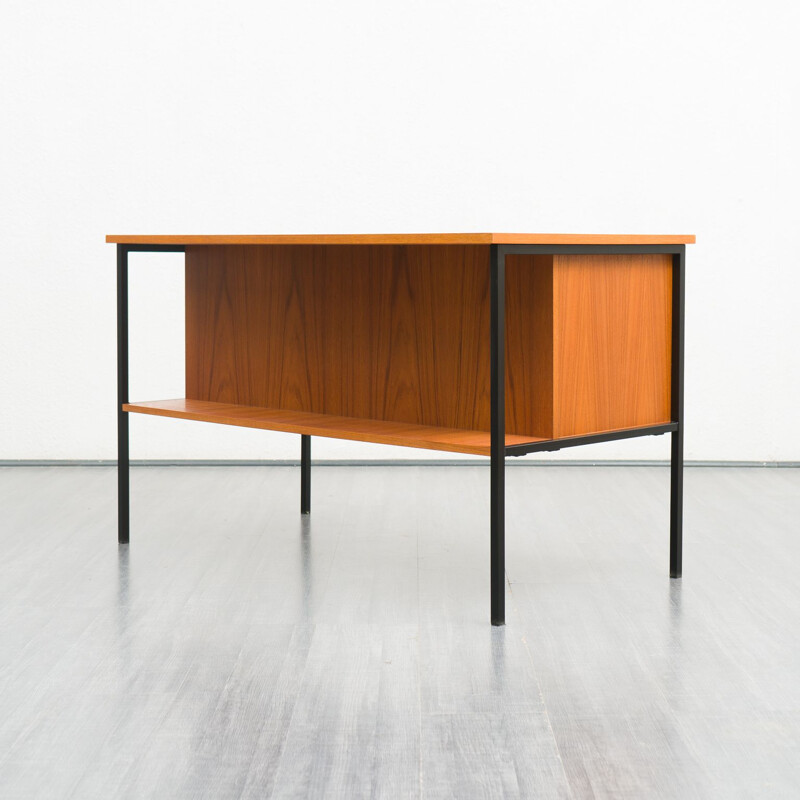 Vintage teak en metalen bureau, 1960