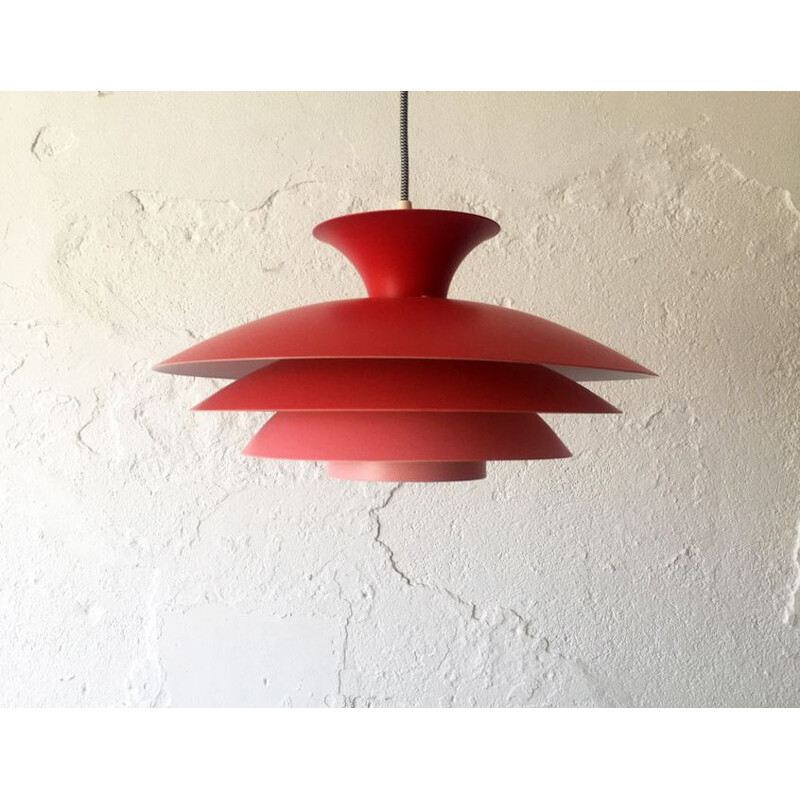 Lampada a sospensione danese vintage dai colori caldi, 1960