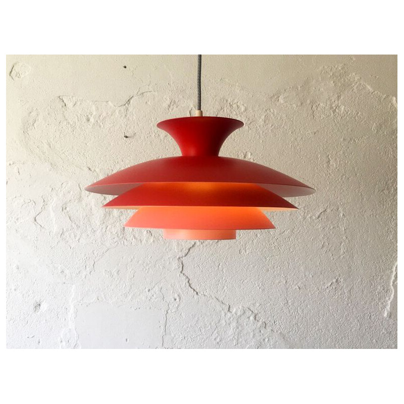 Danish vintage pendant lamp in warmth colours, 1960s