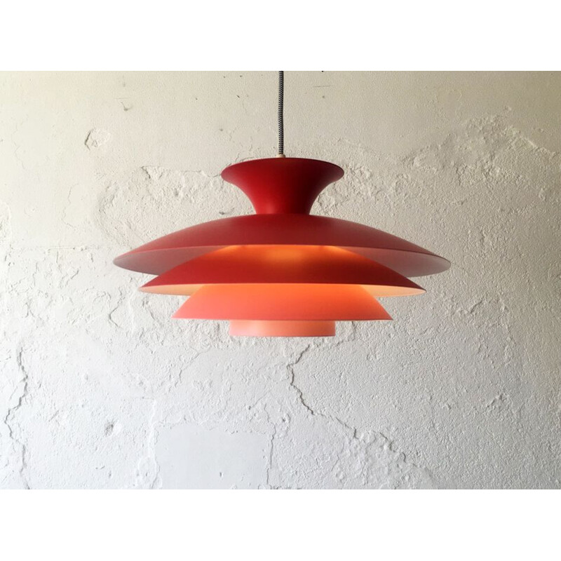 Danish vintage pendant lamp in warmth colours, 1960s