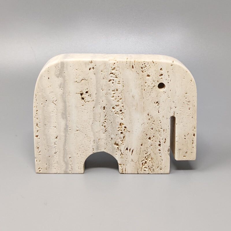 Vintage travertine elephant sculpture by Enzo Mari for F.lli Mannelli, 1970s