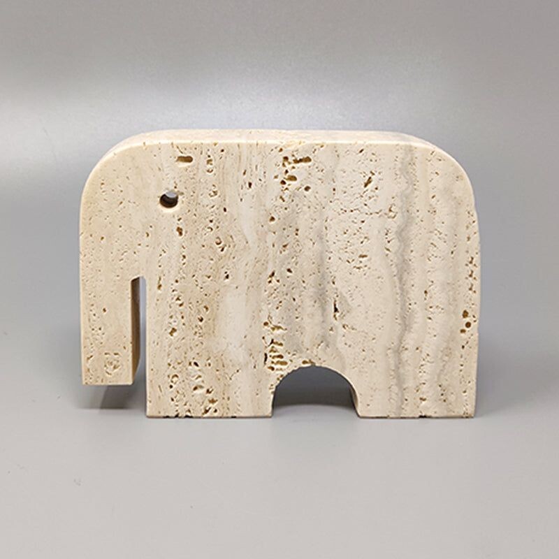 Vintage travertine elephant sculpture by Enzo Mari for F.lli Mannelli, 1970s