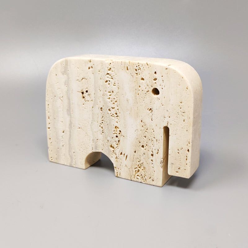 Vintage travertine elephant sculpture by Enzo Mari for F.lli Mannelli, 1970s