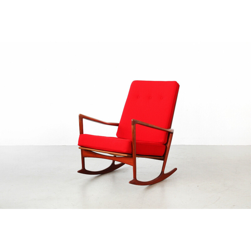Rocking chair in teak, Ib KOFOD LARSEN - 1950s