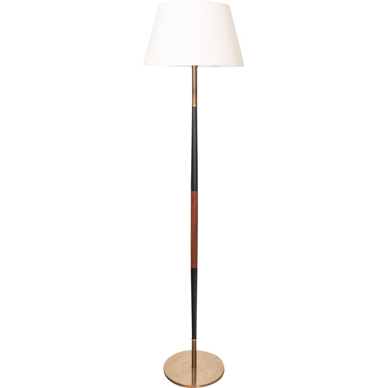 Vintage floor lamp with double tapered stem, Denmark 1960s