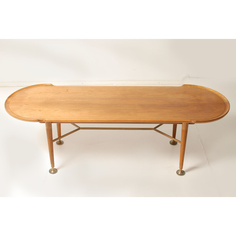 Zijlstra Joure "Poly Z" coffee table in wood and iron, A. PATIJN - 1950s