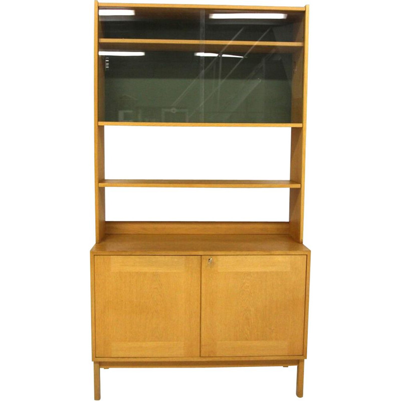 Vintage oakwood china cabinet, Sweden 1960