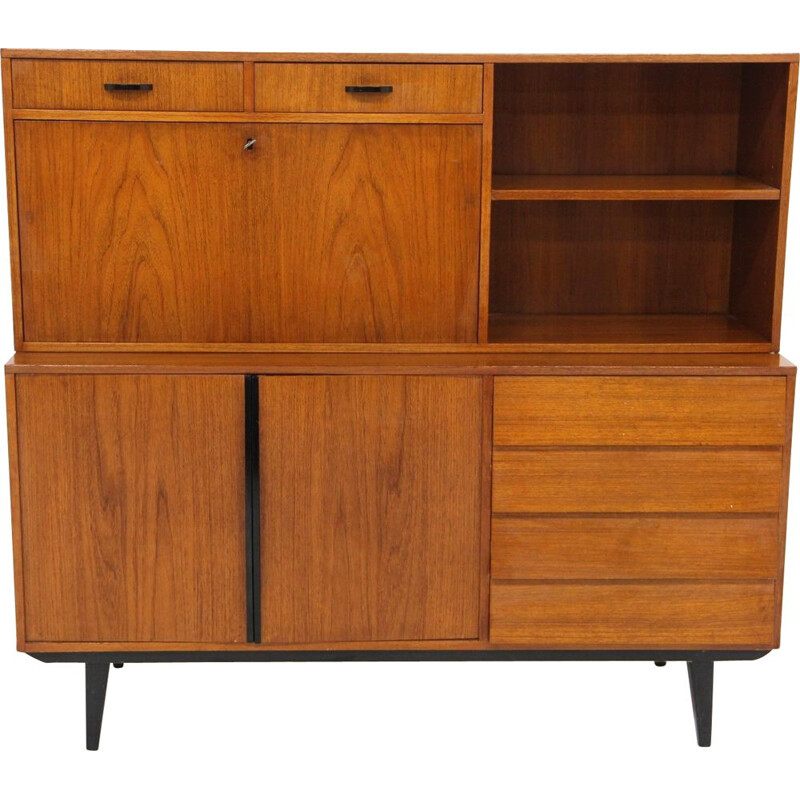 Vintage teak sideboard with shelves by Bräntorp, Sweden 1950