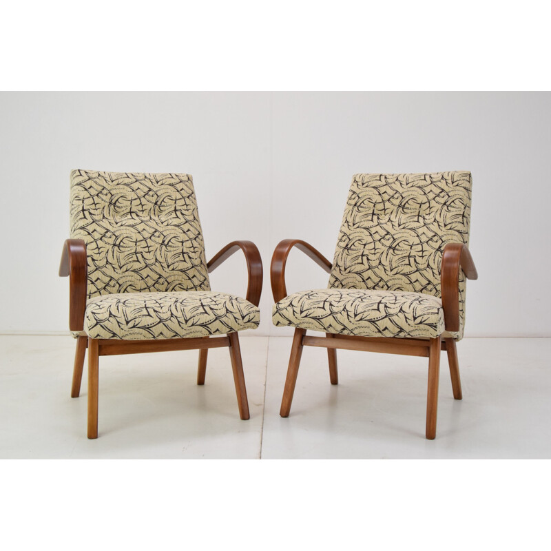 Paire de fauteuils vintage par Jaroslav Šmídek, Tchécoslovaquie 1960