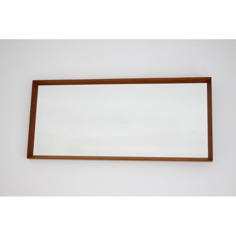 Vintage teak wall mirror, Denmark 1970s