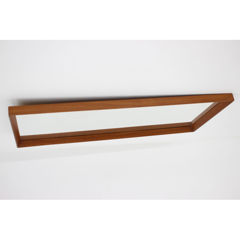 Vintage teak wall mirror, Denmark 1970s