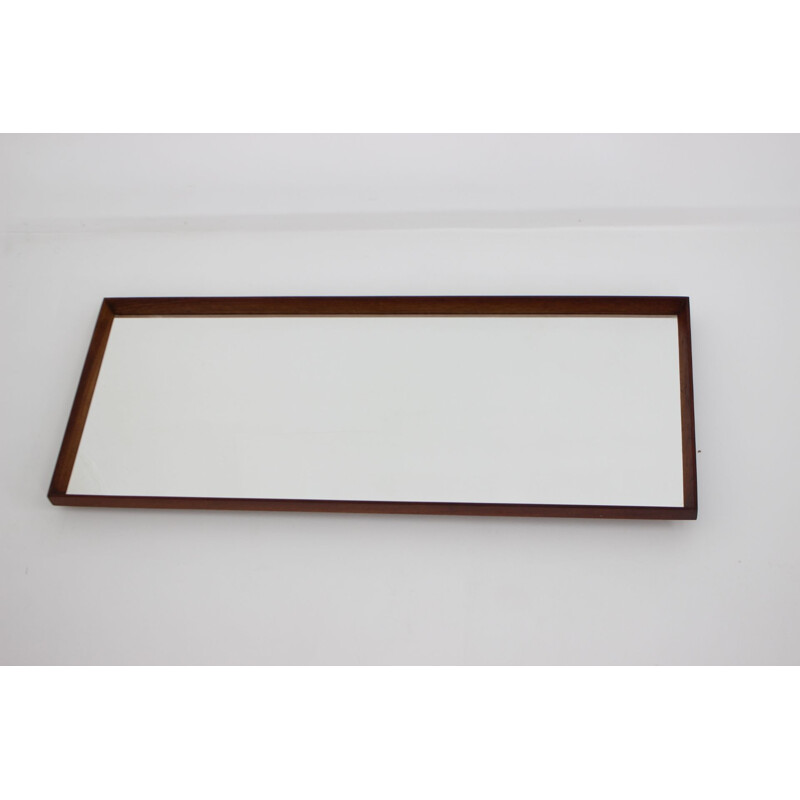 Vintage teak wall mirror, Denmark 1970s