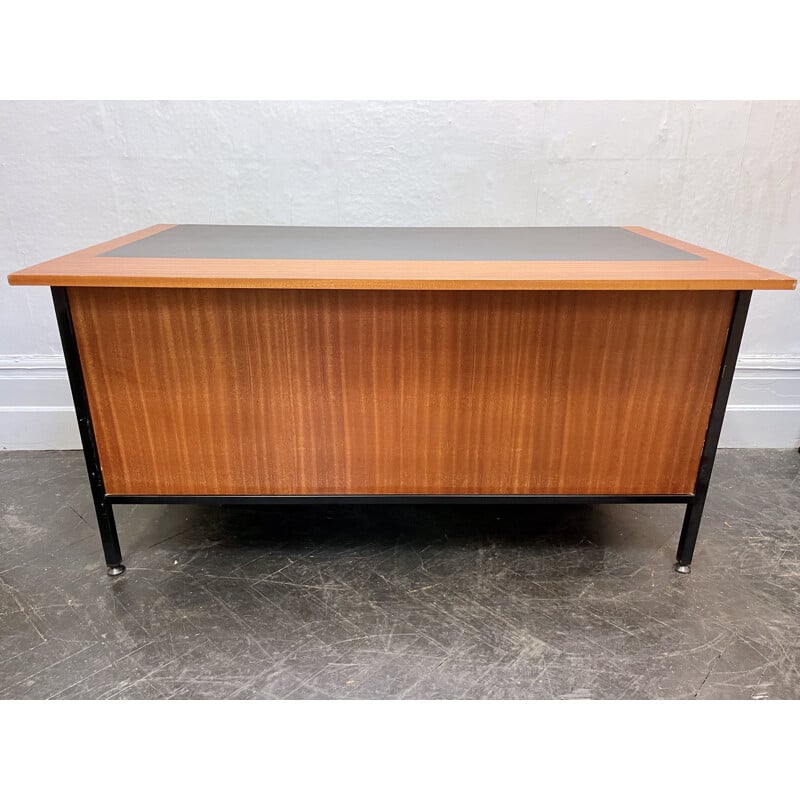 Vintage teak desk with shelves by Abbess Linear, 1970s