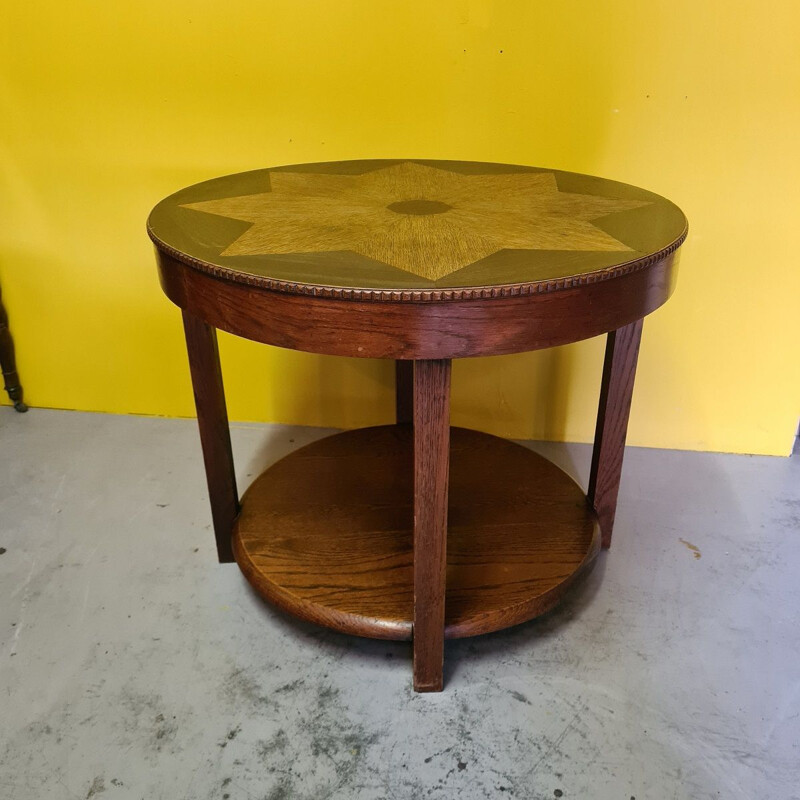 Art Deco vintage oak side table, 1920s-1930s