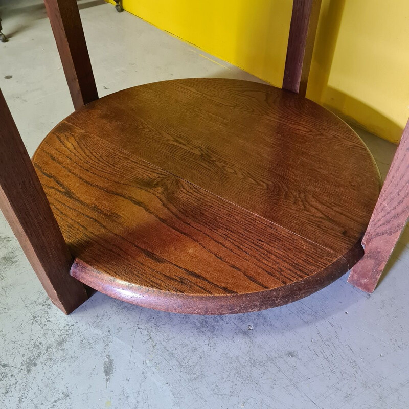 Art Deco vintage oak side table, 1920s-1930s