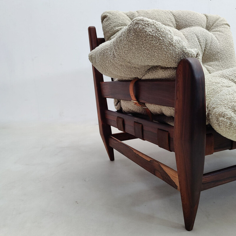 Paire de fauteuils vintage avec ottoman par Jean Gillon pour Italma Wood Art, Brésil 1960