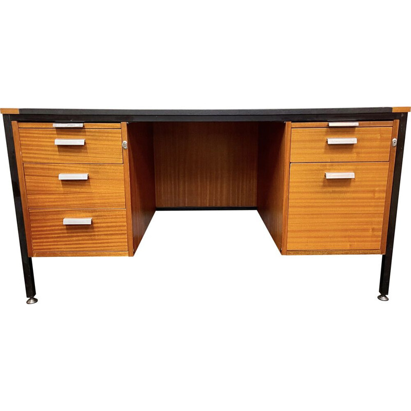 Vintage teak desk with shelves by Abbess Linear, 1970s