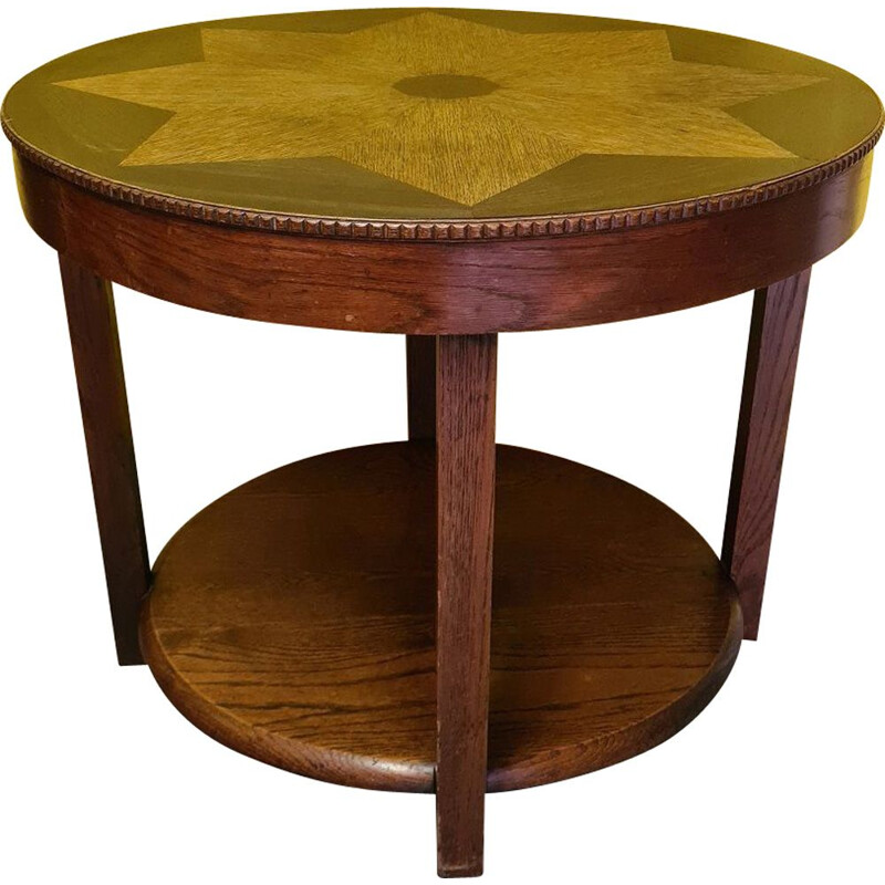 Art Deco vintage oak side table, 1920s-1930s