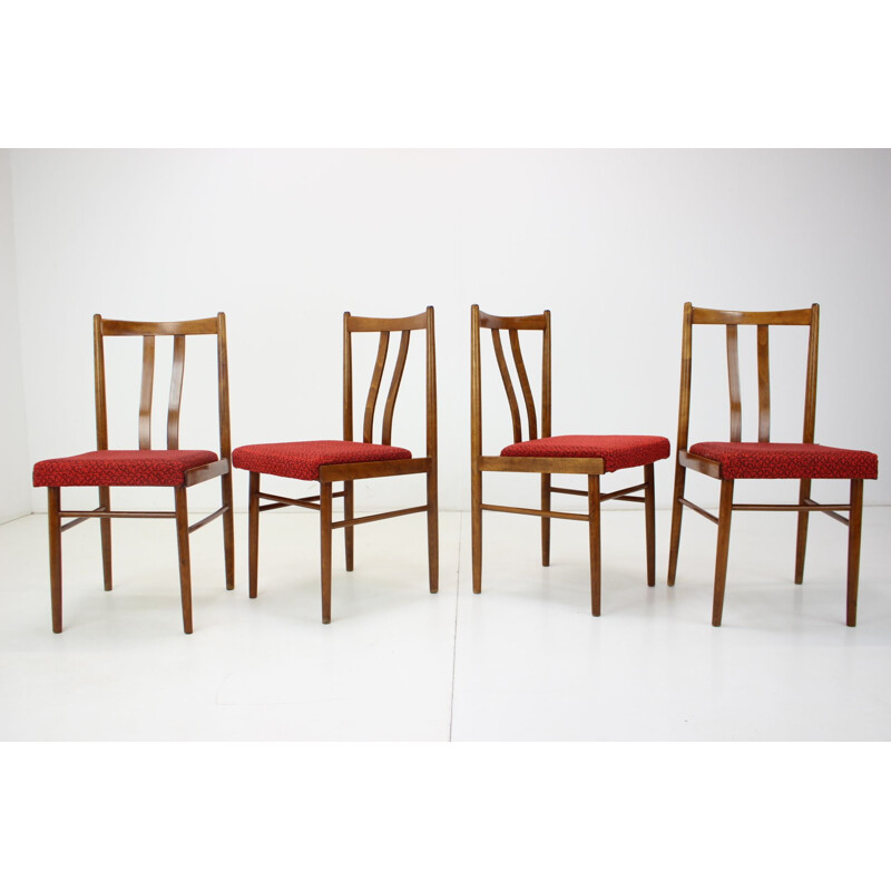 Set van 4 vintage stoelen, Tsjechoslowakije 1970