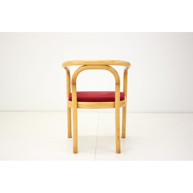 Vintage houten en stoffen fauteuil van Ton, Tsjecho-Slowakije 1992