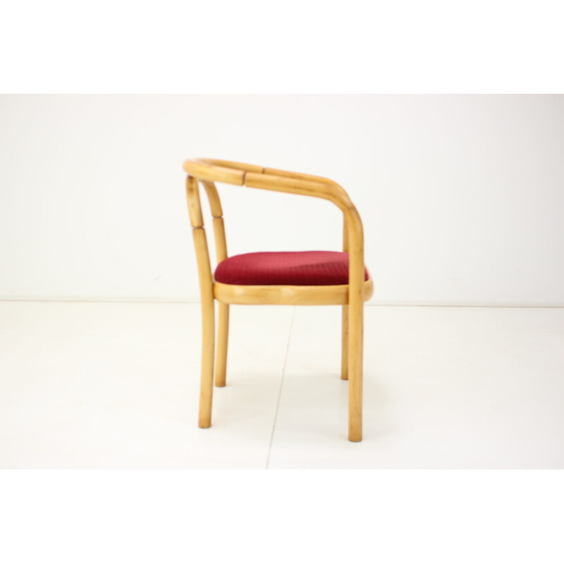 Mid-century armchair in wood and fabric by Ton, Czechoslovakia 1992