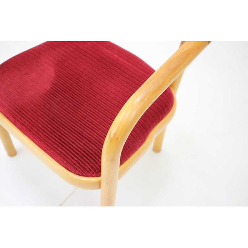 Mid-century armchair in wood and fabric by Ton, Czechoslovakia 1992