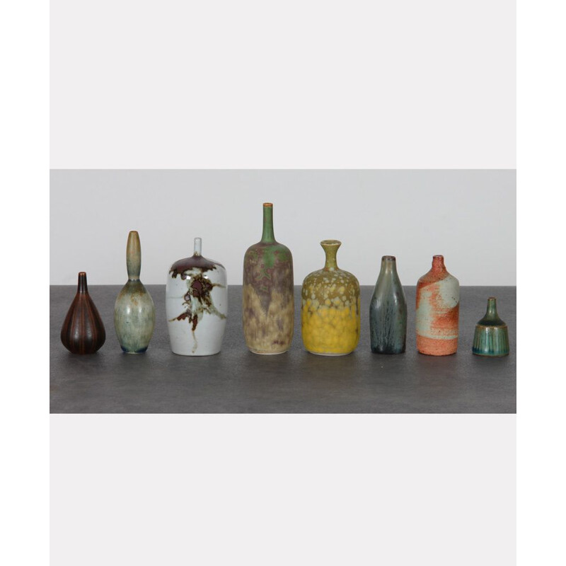 Lot de 8 céramiques miniatures vintage par Thell, Palm, Andersson et Stalhane, 1960-1970