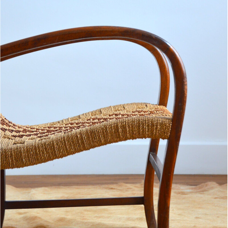 Vintage rope and wood armchair by Vroom & dressman, 1960